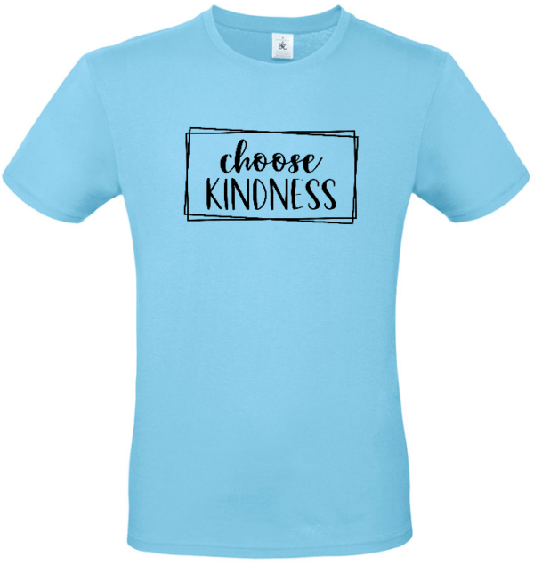 Tshirt lichtblauw choose kindness