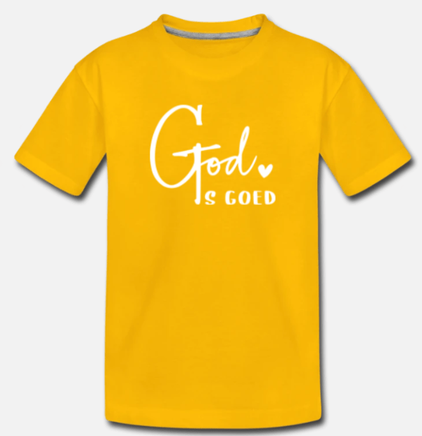 kind tshirt God is goed geel
